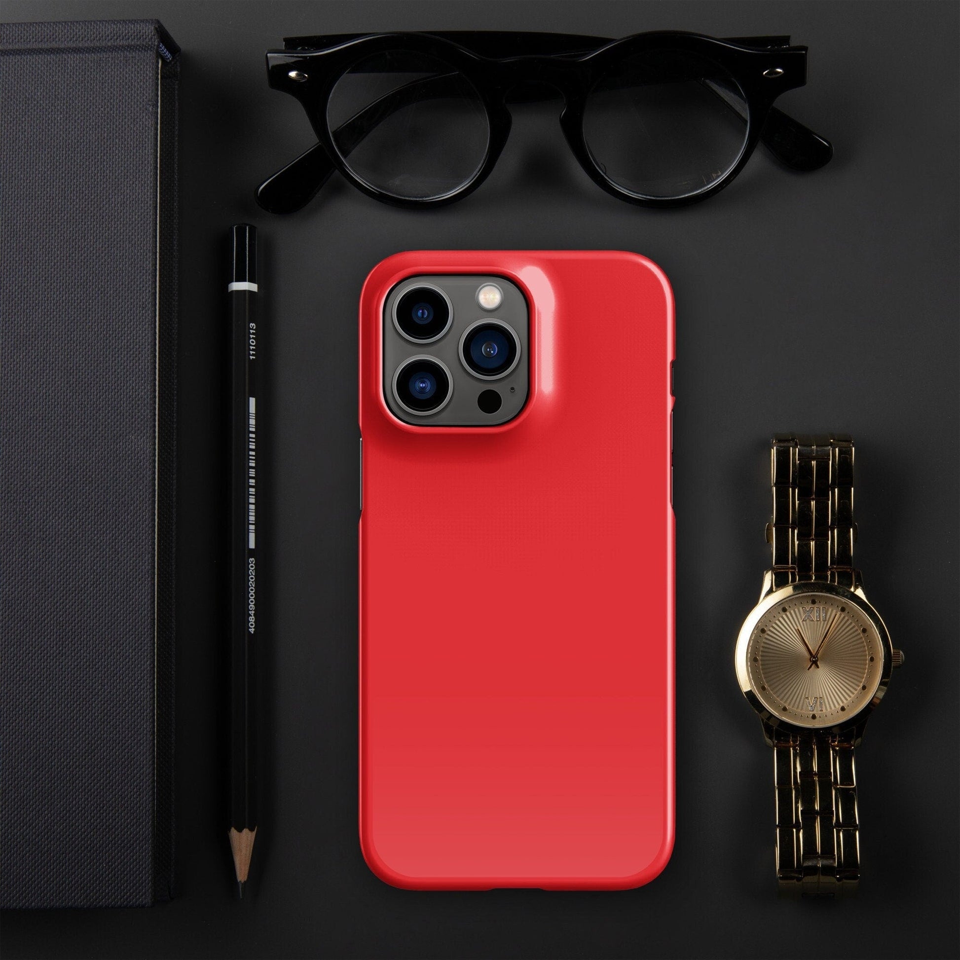 Premium Pure Red | Aesthetic Phone Case | iPhone 15 Pro Max | Phone Case | Tough Case - Raiden Gate Design