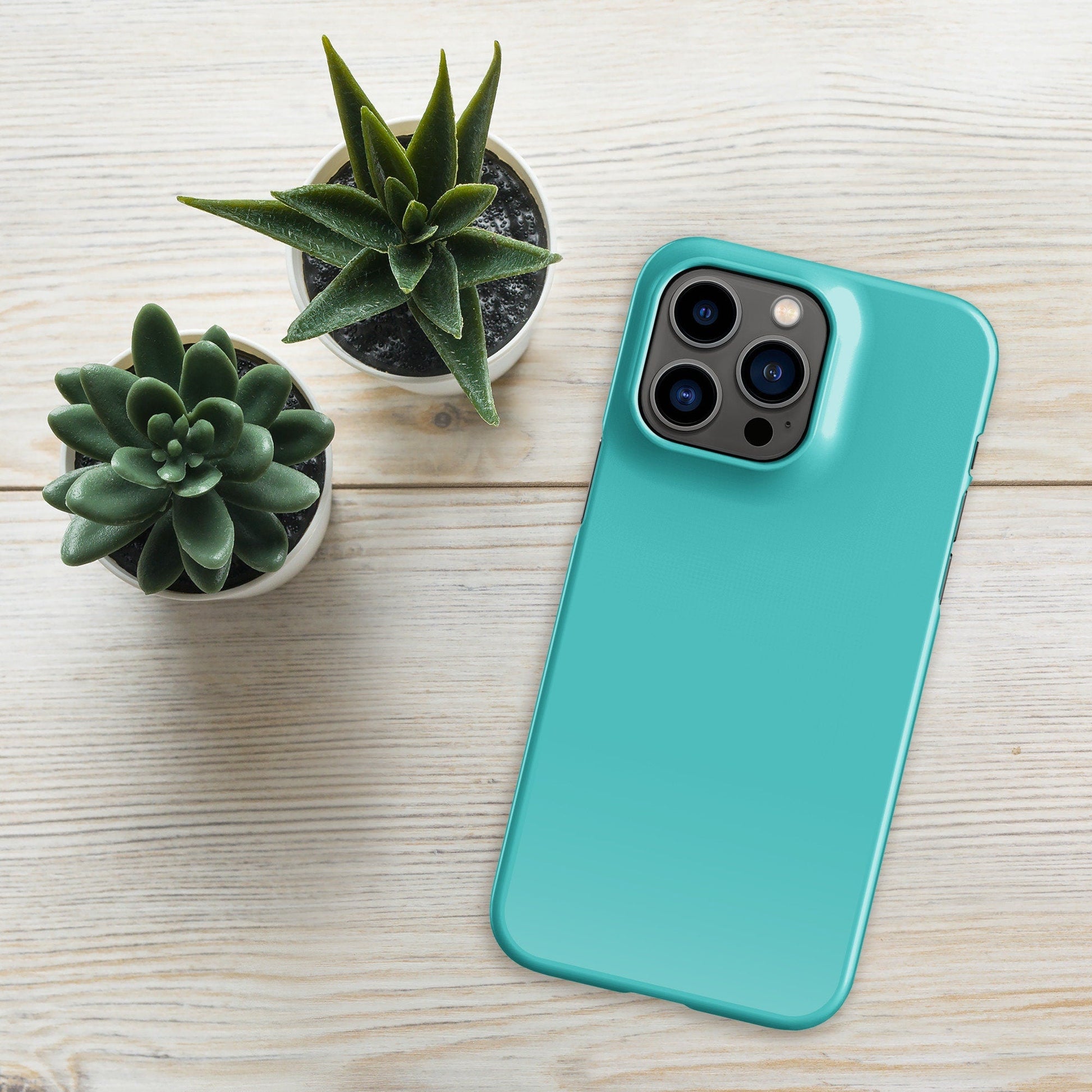 Premium Pure Turquoise | Aesthetic Phone Case | iPhone 15 Pro Max | Phone Case | Tough Case - Raiden Gate Design