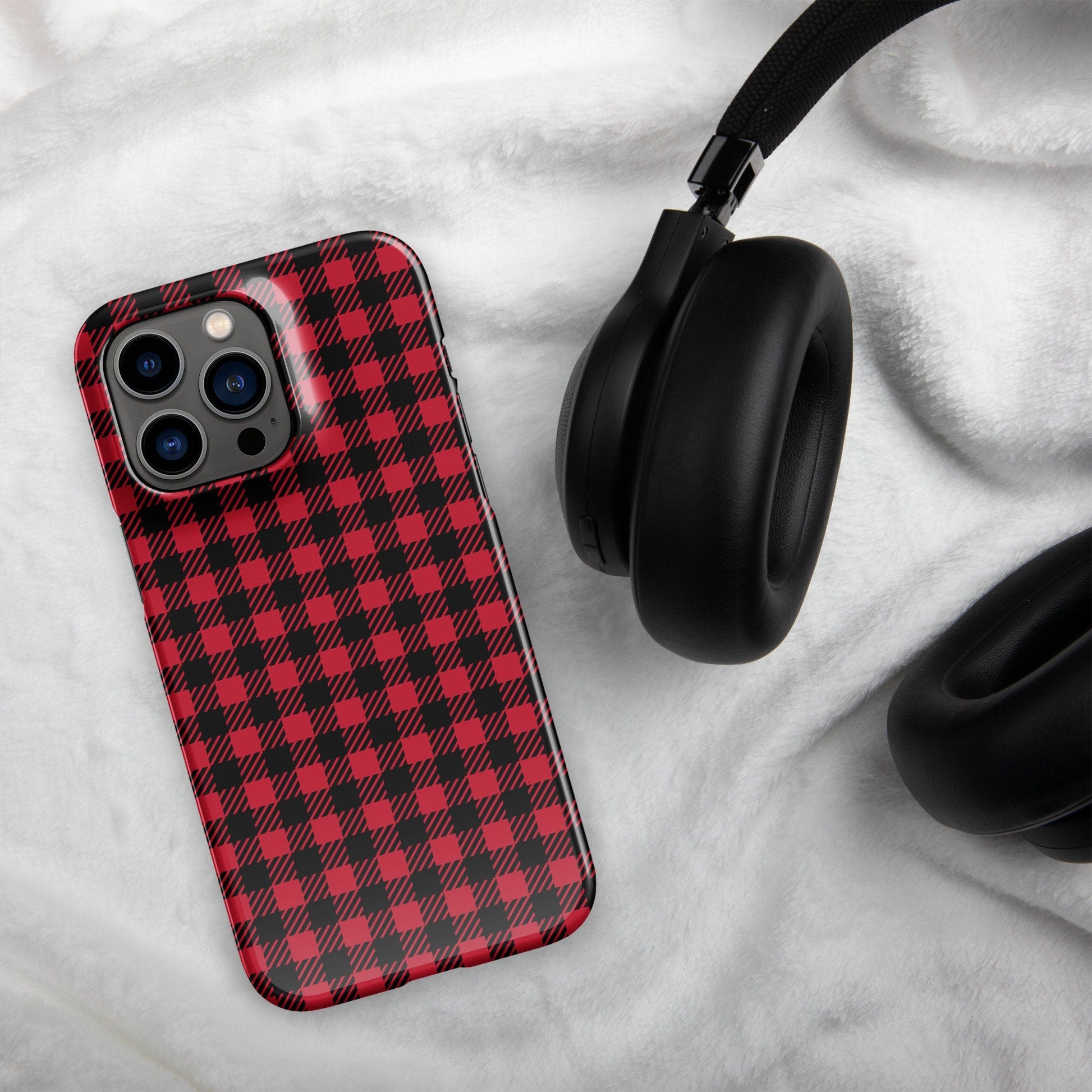 Premium Scottish Red Square Folk Kilt | Aesthetic Phone Case | iPhone 15 Pro Max | Phone Case | Tough Case - Raiden Gate Design