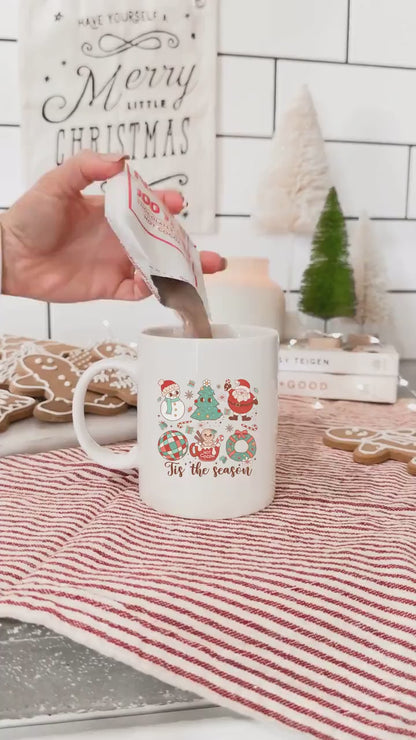 Christmas Season Characters - Vintage Christmas Coffee Mug with Cute Gnome