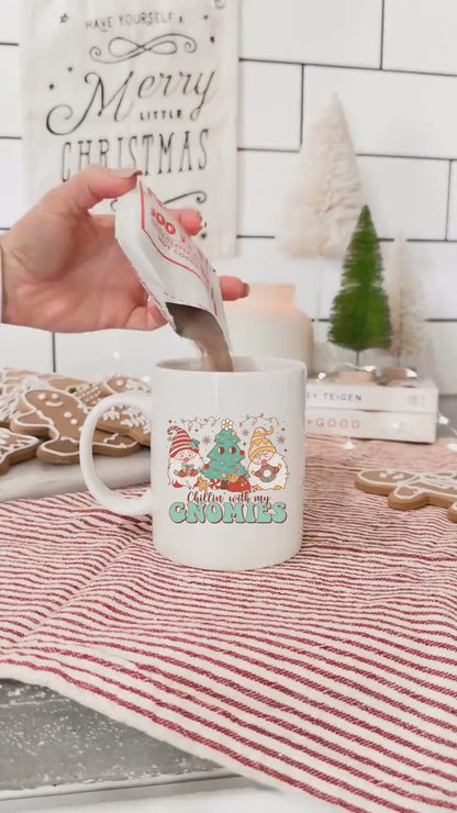 Chilling with Gnomies - Vintage Christmas Coffee Mug with Cute Gnome