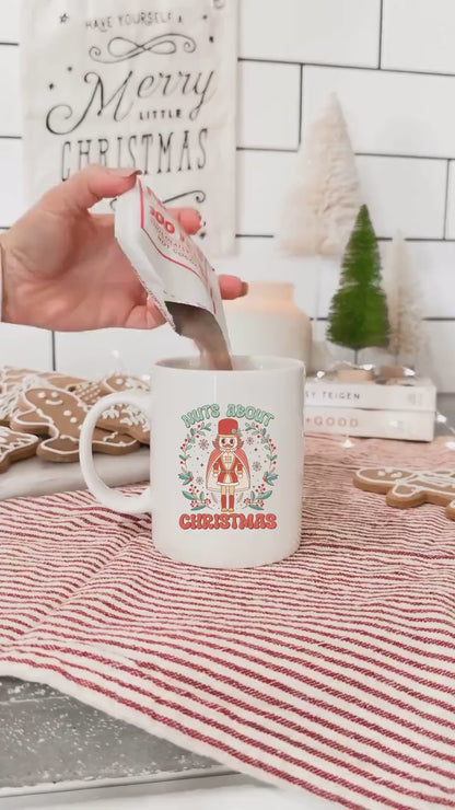 Nuts about  - Vintage Christmas Coffee Mug with Cute Gnome