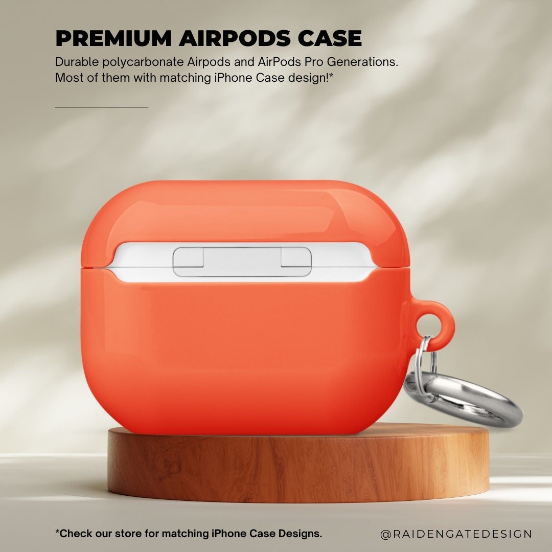 Pure Orange Custom AirPods Pro Case | Tough AirPods Case - Raiden Gate Design