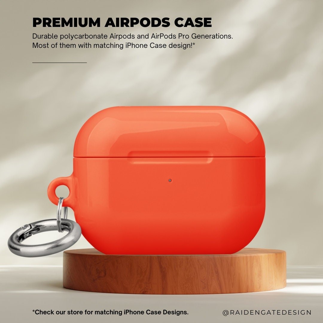 Pure Orange Custom AirPods Pro Case | Tough AirPods Case - Raiden Gate Design