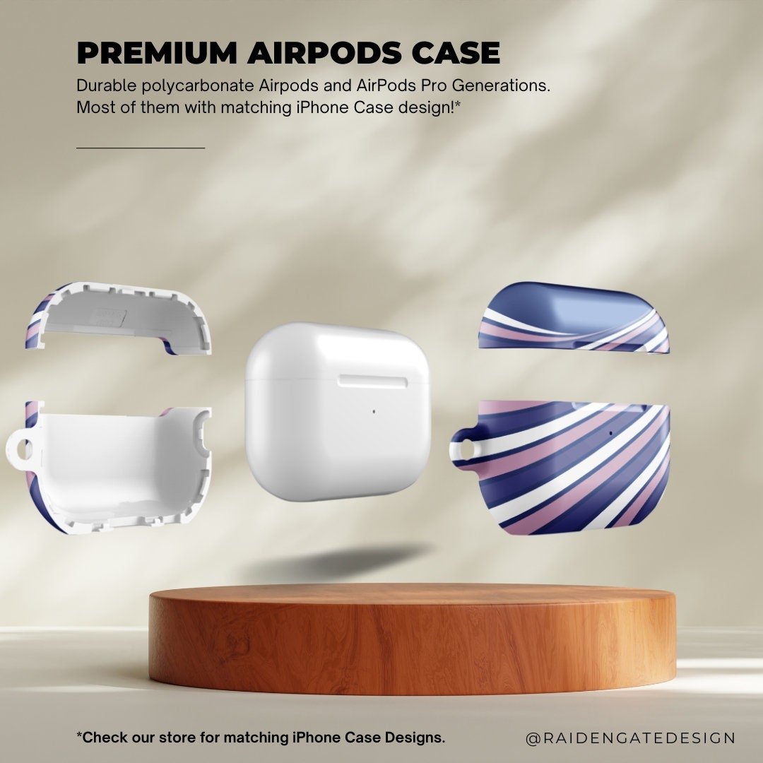 Purple Waves Custom AirPods Pro Case | Tough AirPods Case - Raiden Gate Design