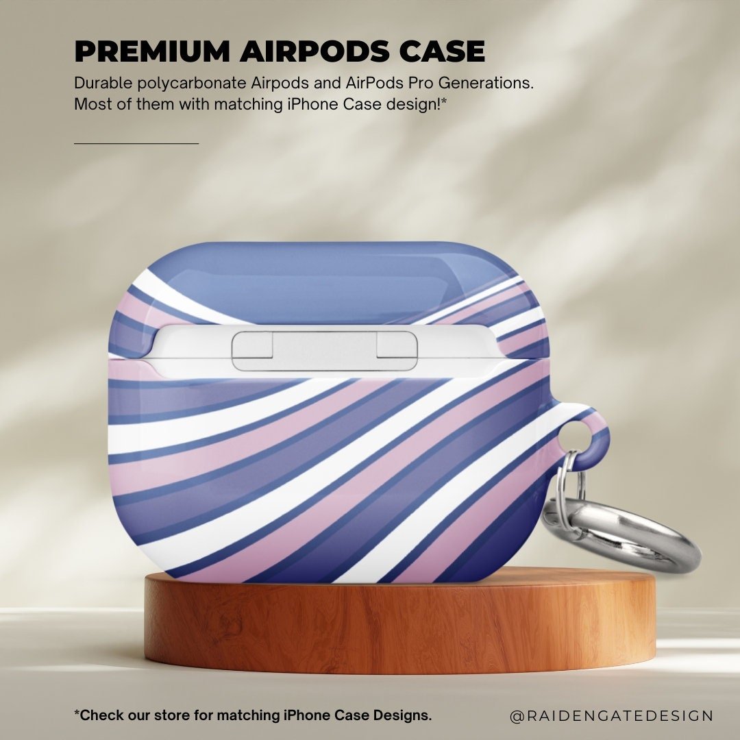 Purple Waves Custom AirPods Pro Case | Tough AirPods Case - Raiden Gate Design