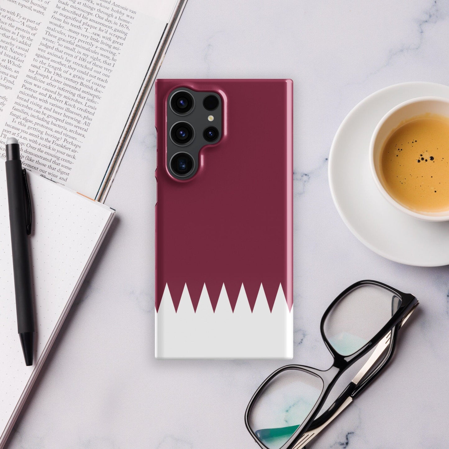 Qatar Flag Samsung Galaxy Phone Case for Samsung S24 and Samsung S23 for Patriots - Raiden Gate Design