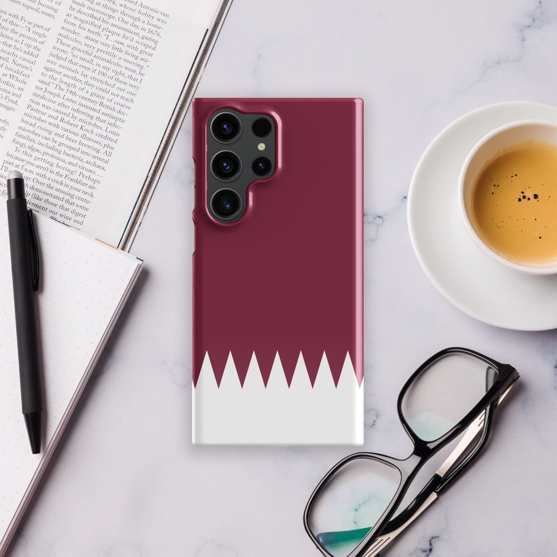 Qatar Flag Samsung Galaxy Phone Case for Samsung S24 and Samsung S23 for Patriots - Raiden Gate Design
