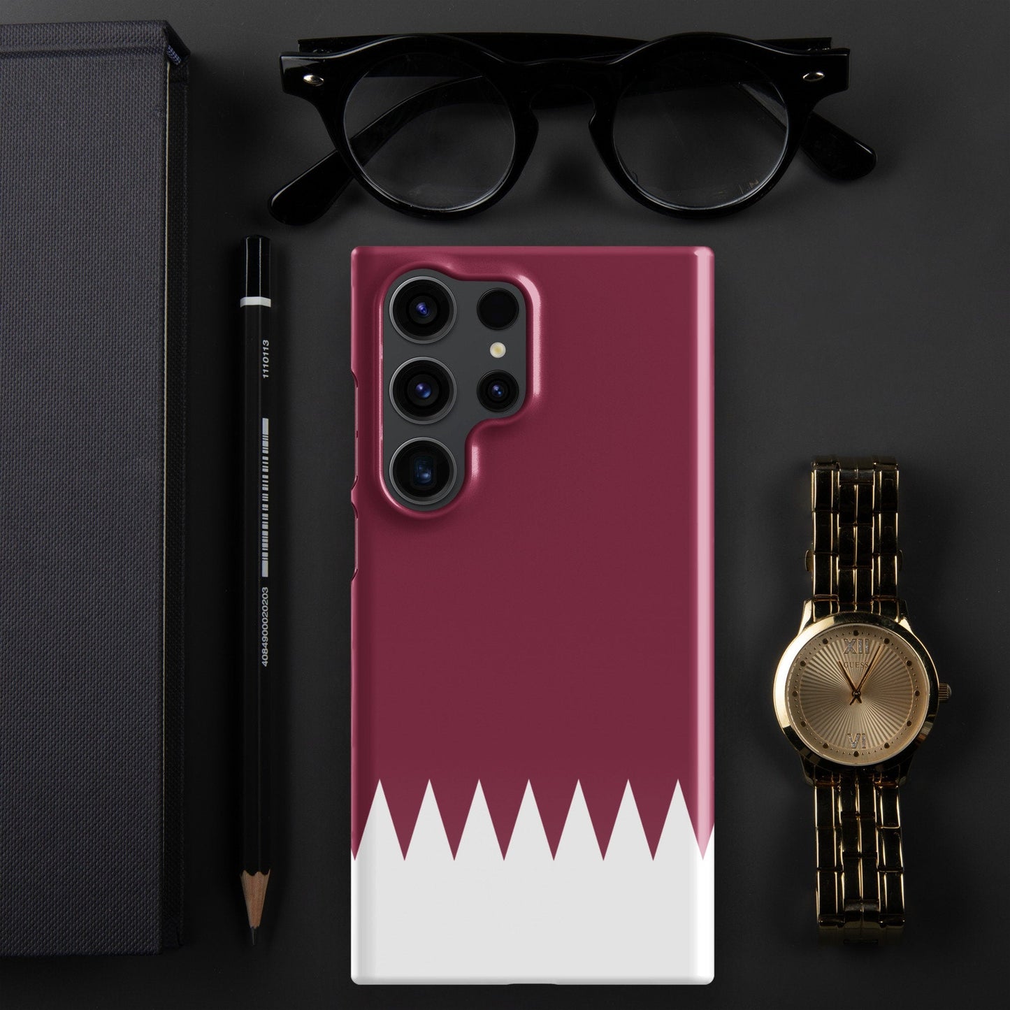 Qatar Flag Samsung Galaxy Phone Case for Samsung S24 and Samsung S23 for Patriots - Raiden Gate Design