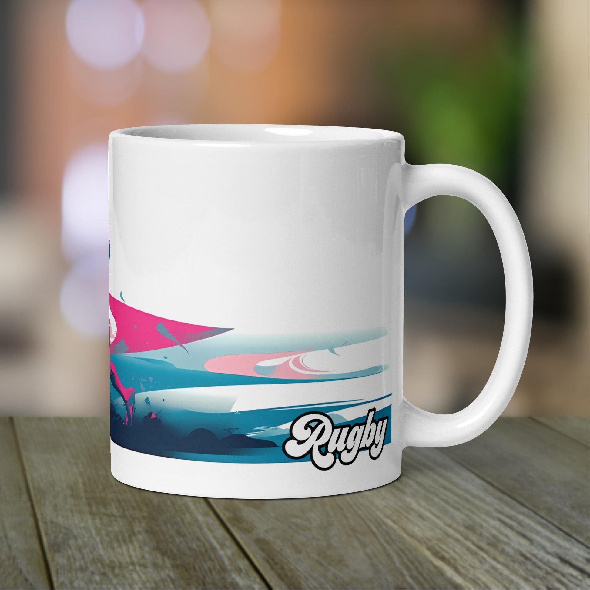 Rugby Player Mug | Rugby Coach Gift for Rugby Player with Neon Color Design - Raiden Gate Design