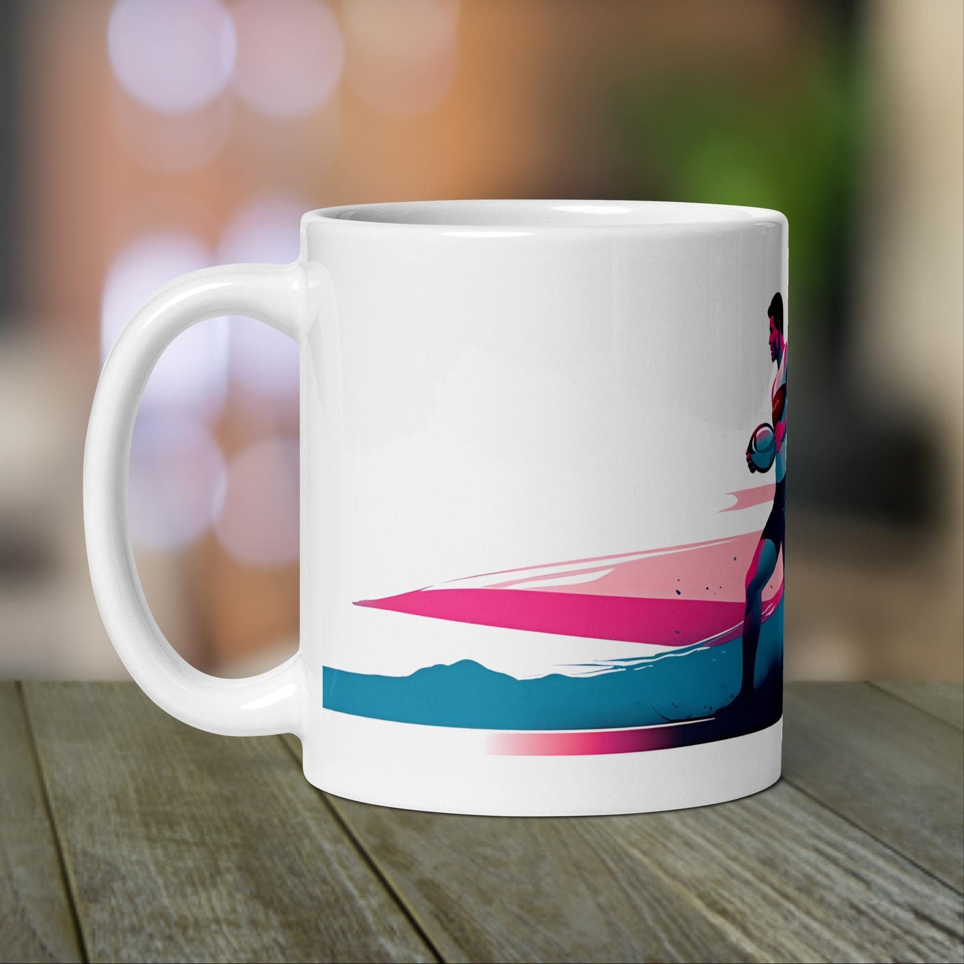 Rugby Player Mug | Rugby Coach Gift for Rugby Player with Neon Color Design - Raiden Gate Design