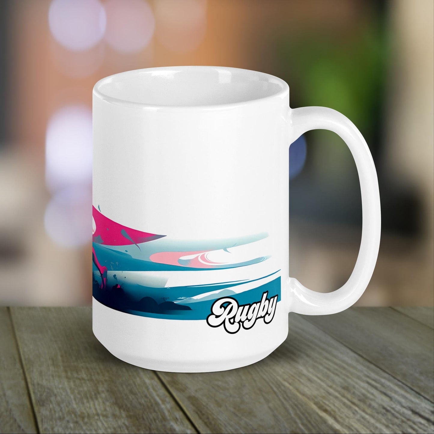 Rugby Player Mug | Rugby Coach Gift for Rugby Player with Neon Color Design - Raiden Gate Design