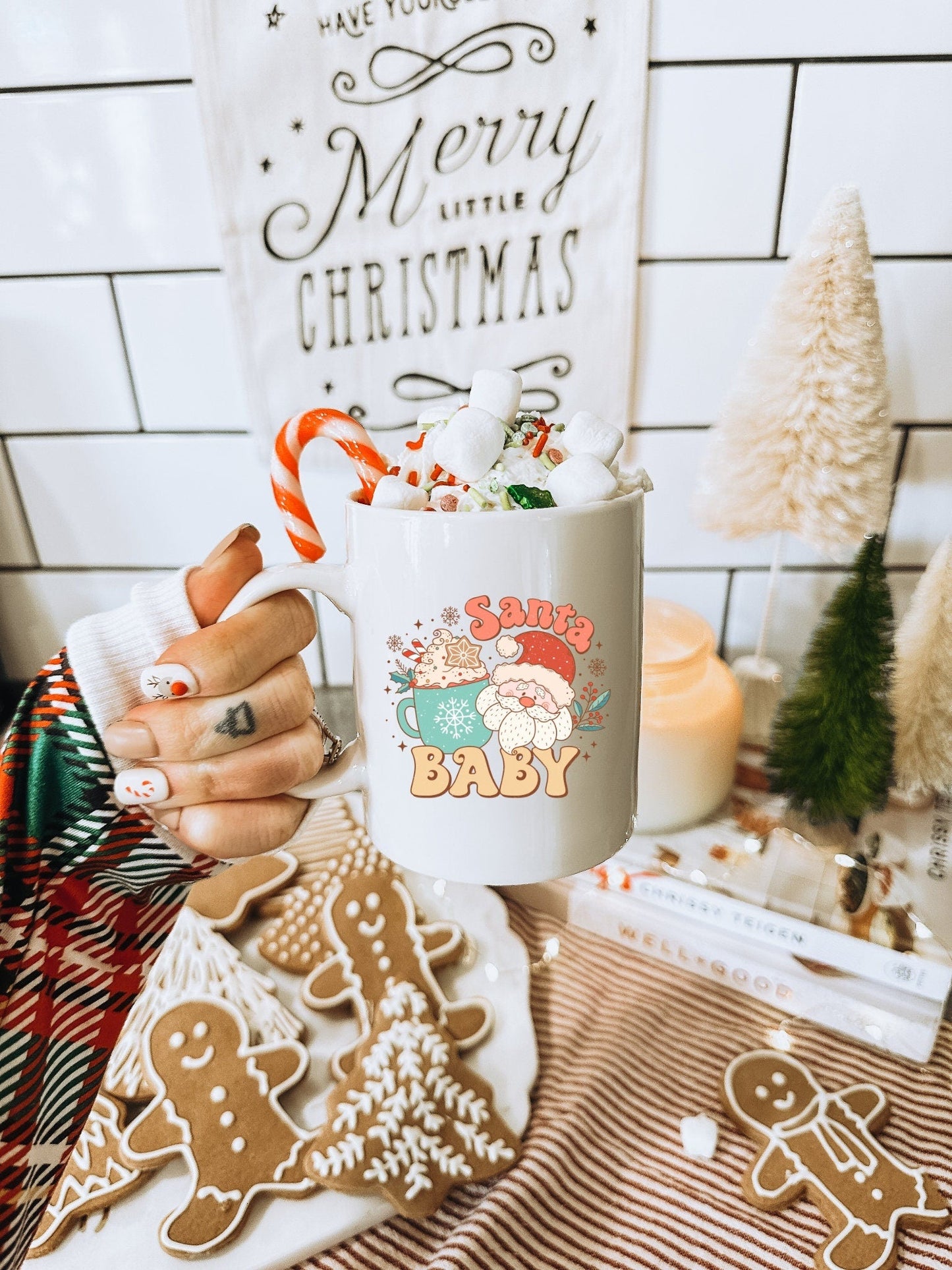 Santa Baby Vintage Christmas Coffee Mug | Funny Gnome Christmas Mug | Cute Christmas Season Mug for Kids - Raiden Gate Design
