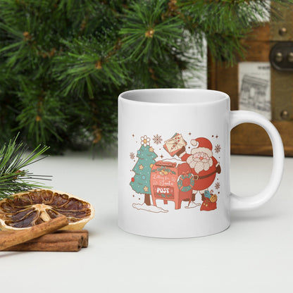 Santa Post Vintage Christmas Coffee Mug | Funny Gnome Christmas Mug | Cute Christmas Season Mug for Kids - Raiden Gate Design