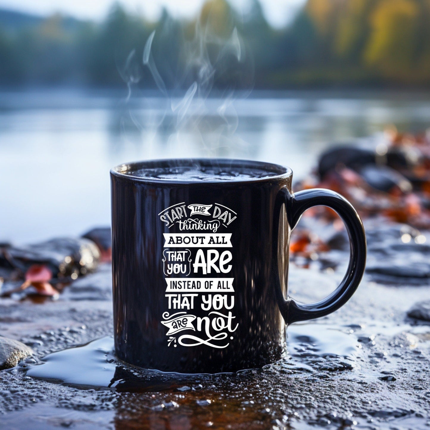 Start the Day Thinking - Bible Verse Faith Mug - Christian Religious - Dad Mug with Affirmations - Supportive Baptism Gift - Raiden Gate Design