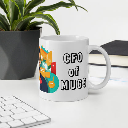 The “CFO of Mugs” | CFO Funny Work Mug | Best Funny Coffee Mug | Workplace Gift | Playful and Colorful Design - Raiden Gate Design
