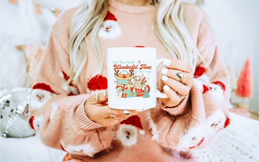 The Most Wonderful Time of the Year Vintage Christmas Coffee Mug | Funny Gnome Christmas Mug | Cute Christmas Season Mug for Kids - Raiden Gate Design