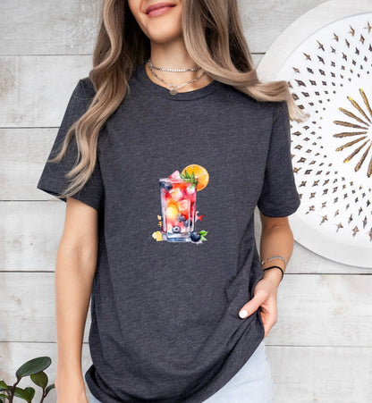 Tom Collins Cocktail Groom or Bride Cocktail Bar Shirt - Minimalist Aesthetic T-Shirt for Bachelor or Hen Party - Fun and Chic Design - Raiden Gate Design