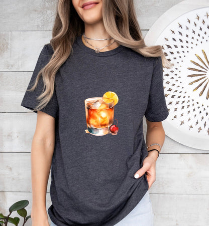 Whiskey Sour Cocktail Groom or Bride Cocktail Bar Shirt - Minimalist Aesthetic T-Shirt for Bachelor or Hen Party - Fun and Chic Design - Raiden Gate Design