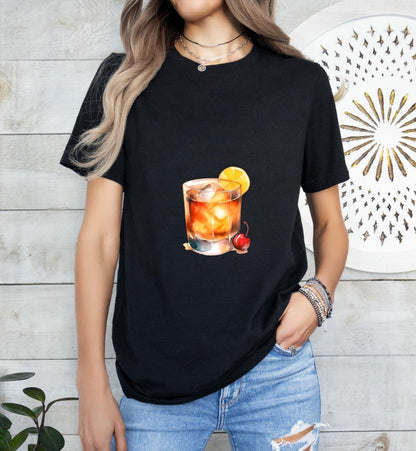 Whiskey Sour Cocktail Groom or Bride Cocktail Bar Shirt - Minimalist Aesthetic T-Shirt for Bachelor or Hen Party - Fun and Chic Design - Raiden Gate Design