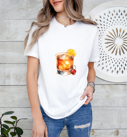 Whiskey Sour Cocktail Groom or Bride Cocktail Bar Shirt - Minimalist Aesthetic T-Shirt for Bachelor or Hen Party - Fun and Chic Design - Raiden Gate Design
