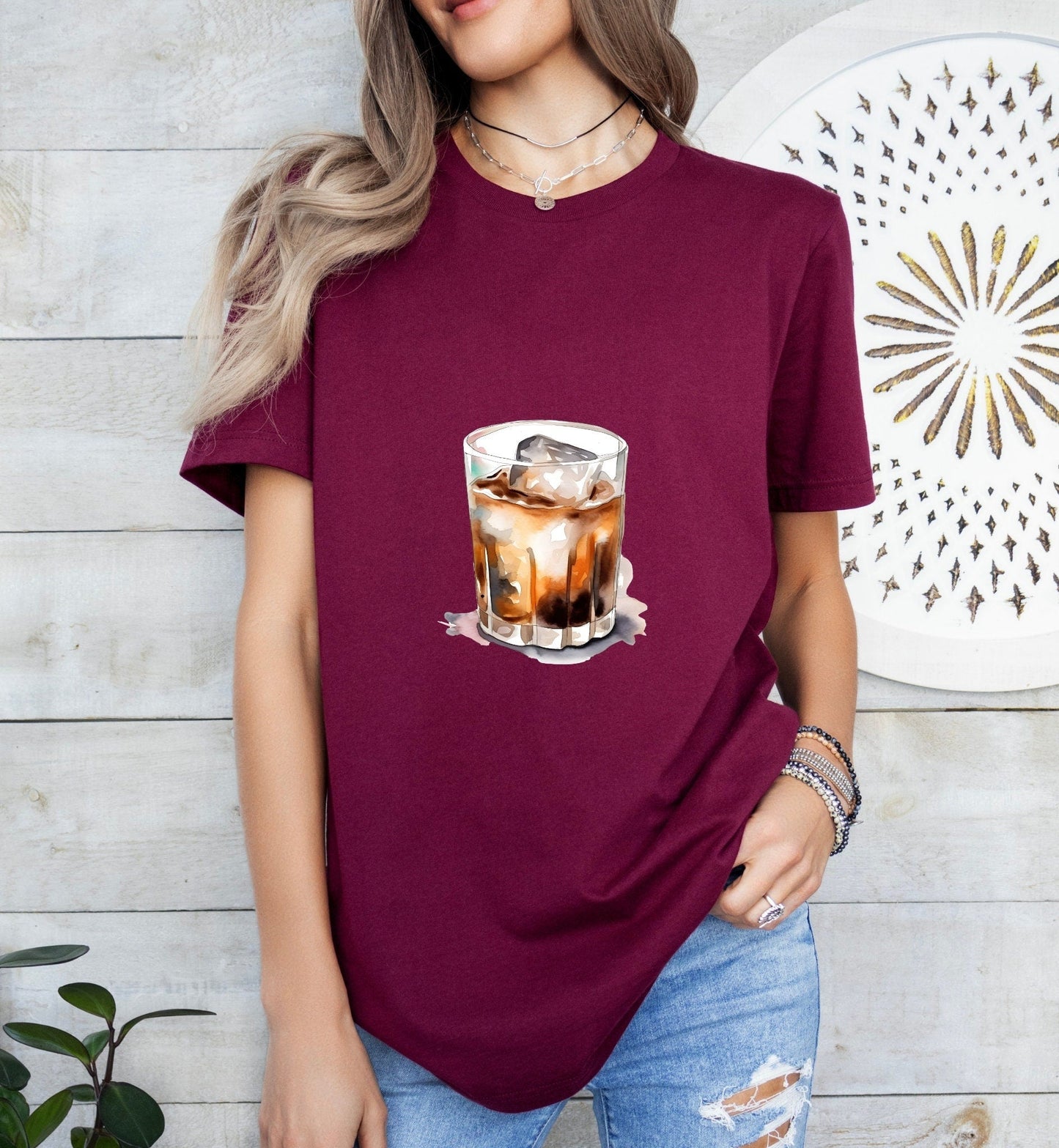 White Russia Cocktail Groom or Bride Cocktail Bar Shirt - Minimalist Aesthetic T-Shirt for Bachelor or Hen Party - Fun and Chic Design - Raiden Gate Design