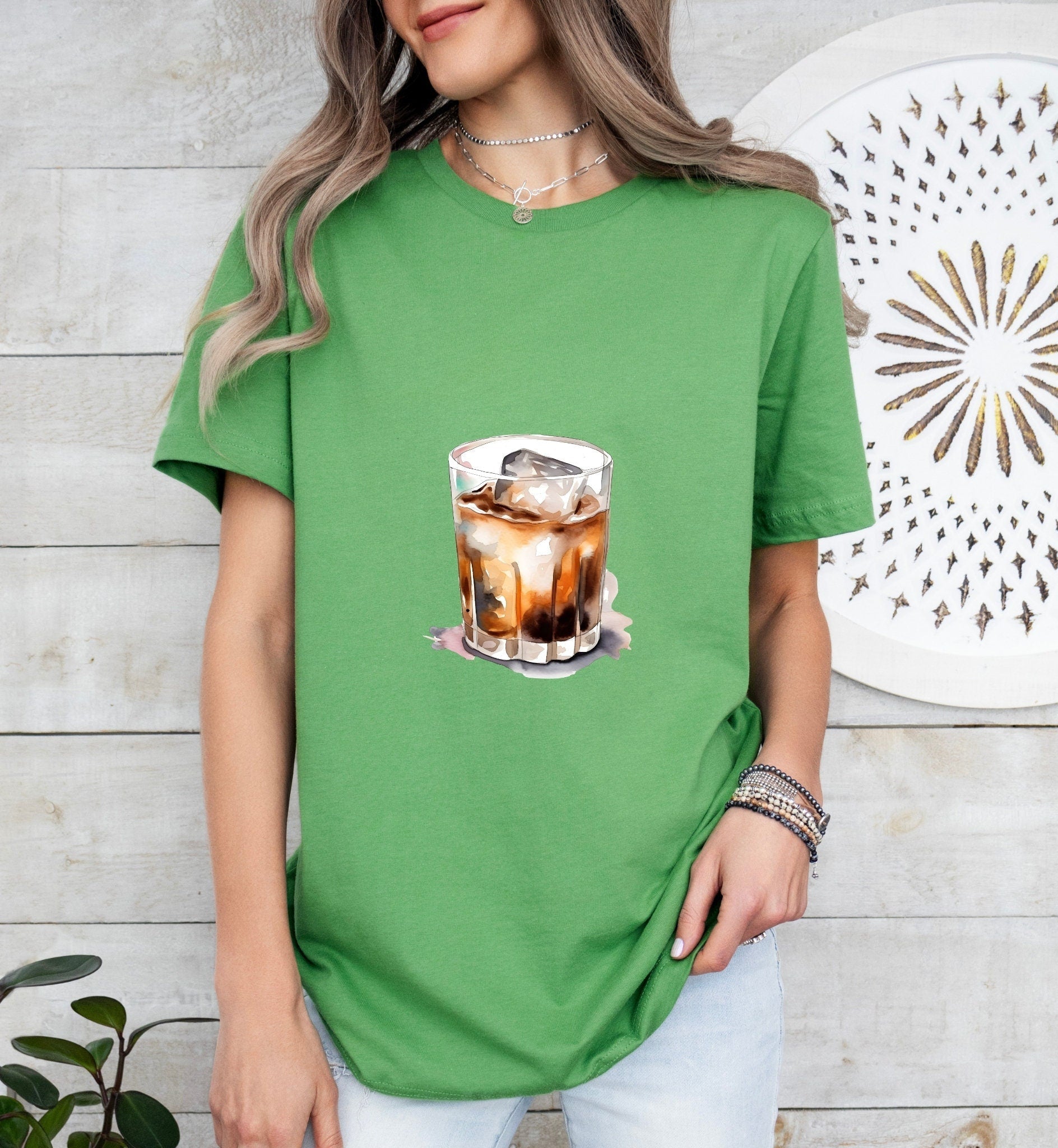 White Russia Cocktail Groom or Bride Cocktail Bar Shirt - Minimalist Aesthetic T-Shirt for Bachelor or Hen Party - Fun and Chic Design - Raiden Gate Design