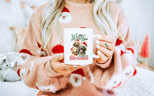 Woofy Christmas Dog Vintage Christmas Coffee Mug | Funny Gnome Christmas Mug | Cute Christmas Season Mug for Kids - Raiden Gate Design