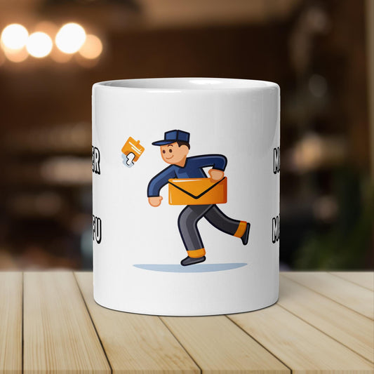 Work Mug Male Postman – The “Master of Mail - fu” Perfect Mail Carrier Mug - Raiden Gate Design