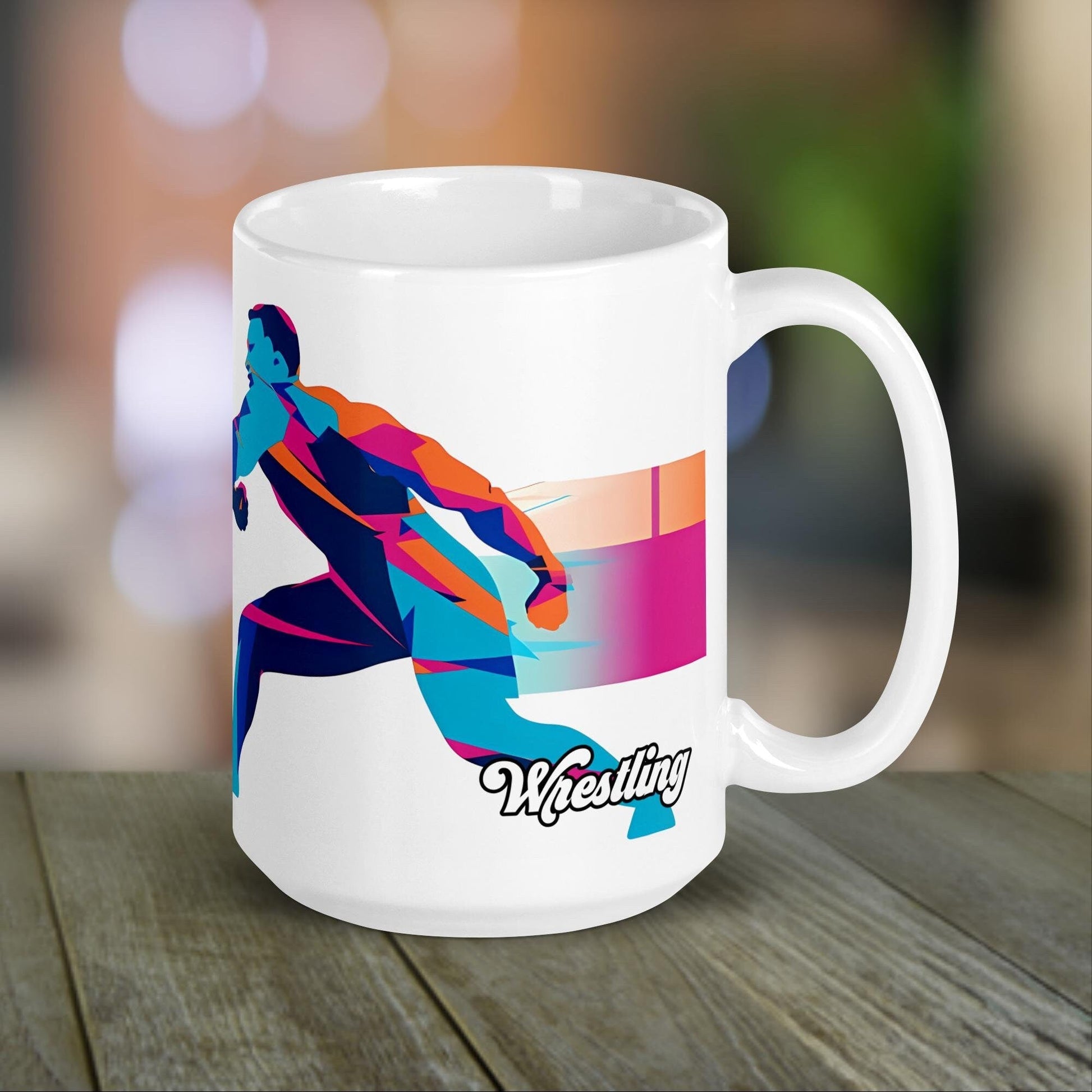 Wrestling Mug | Wrestler Gift | Wrestling Coach Gift with Neon Color Design - Raiden Gate Design