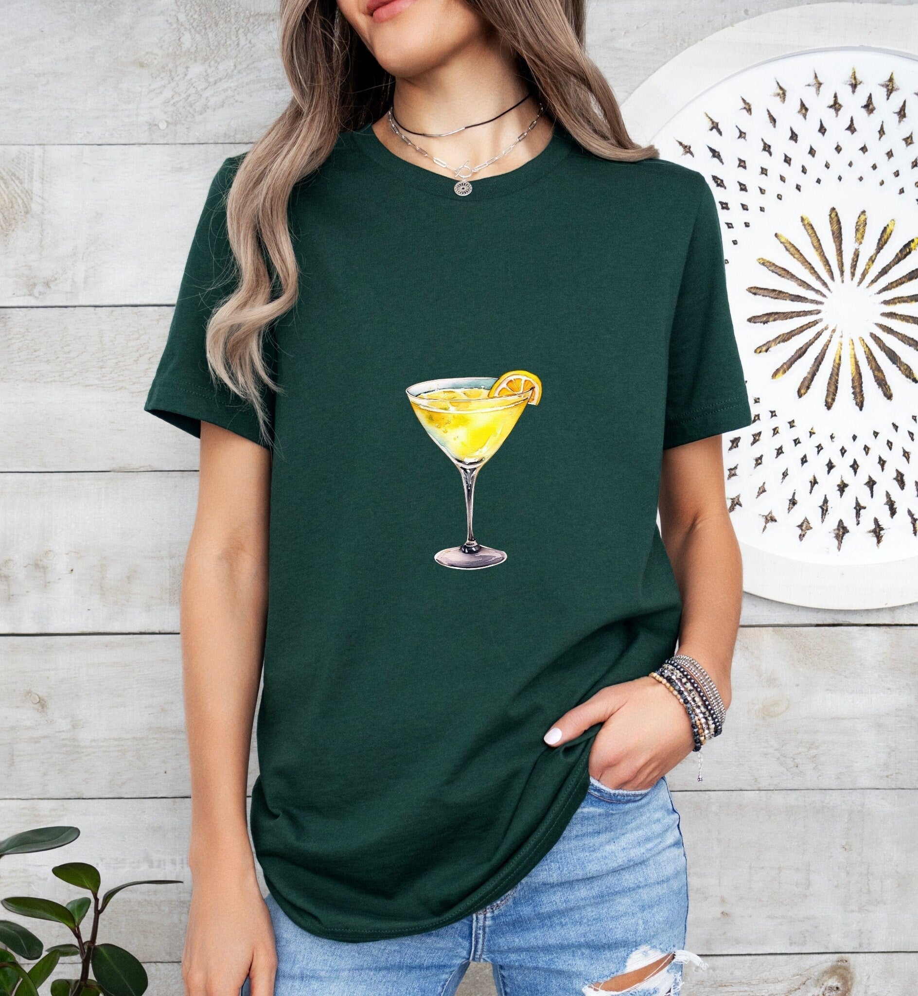 Yellow Bird Cocktail Groom or Bride Cocktail Bar Shirt - Minimalist Aesthetic T-Shirt for Bachelor or Hen Party - Fun and Chic Design - Raiden Gate Design