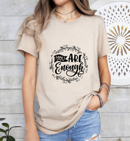 You are Enough Catholic Boho Church Shirt with Inspirational Bible Verse - Jesus Faith Religious - Raiden Gate Design