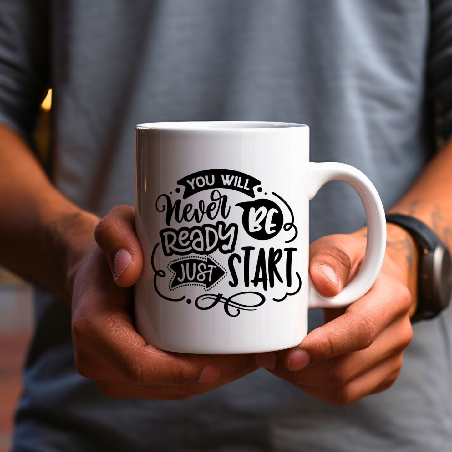 You Will Never Ready - Bible Verse Faith Coffee Mug - Christian Religious Gift for Him - Dad Mug with Affirmations - Supportive Baptism Gift - Raiden Gate Design