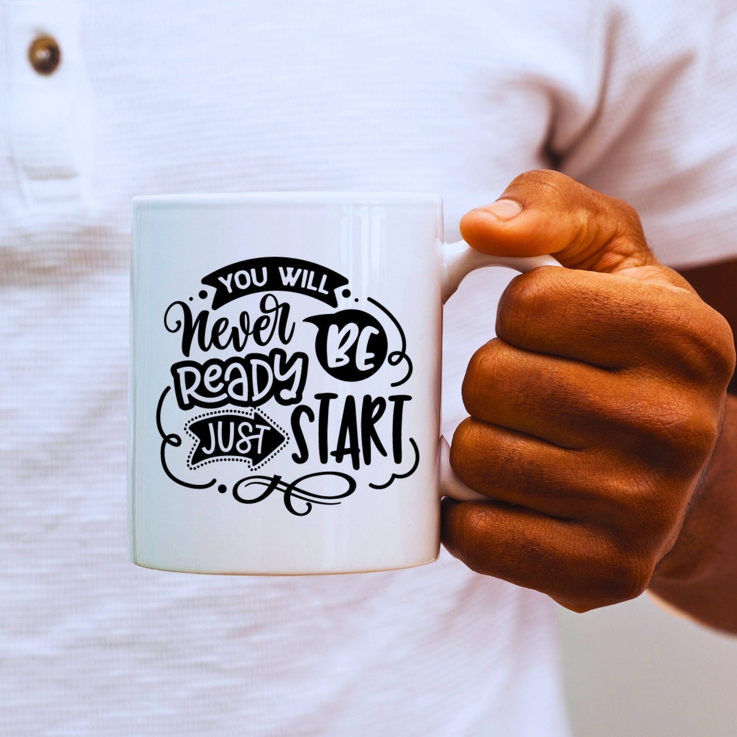 You Will Never Ready - Bible Verse Faith Coffee Mug - Christian Religious Gift for Him - Dad Mug with Affirmations - Supportive Baptism Gift - Raiden Gate Design